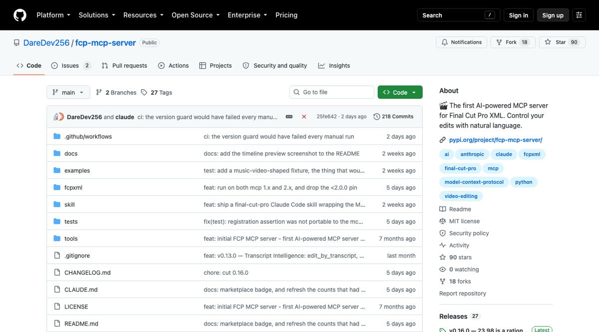 The fcp-mcp-server repository on GitHub.